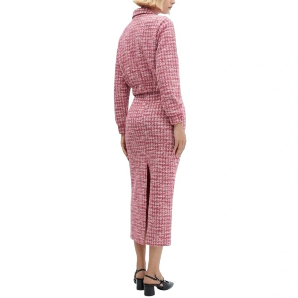 NWT MANGO HOUNDSTOOTH TWEED SKIRT & JACKET SET - SIZE S - Picture 6 of 16
